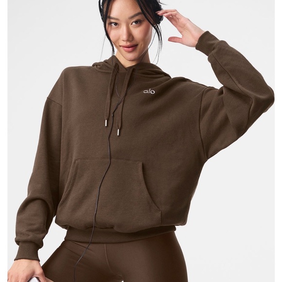 ALO Yoga Tops - NWT ALO Yoga Women's Espresso Accolade Hoodie